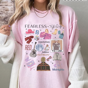 Retro Taylor 90s Style Shirt Eras Tour Shirt - Fearless Reputaion Folkmore Red Lover Gift For Fan - TS Swiftie Concert Outfit Ideas For Swiftie