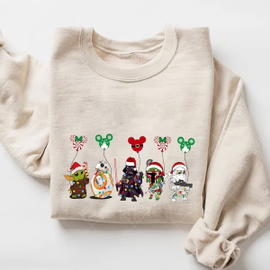 Disney Star Wars Christmas Comfort Colors Shirt, Merry and Bright Shirt, Baby Yoda Christmas, Darth Vader Christmas, Disney Christmas Shirt