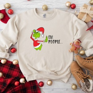 Ew People Grinch Sweatshirt, Christmas The Grinch Shirt, Whoville Green Goblin Grinchmas Hoodie, EW Grinch Face Xmas, Funny Christmas Gifts