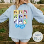 Bluey Show Sweatshirt, Bluey Family Hoodie, Heeler Bluey Clothing, Animated Character Apparel, Bandit Bluey Sweatshirt, Bluey Cartoon Hoodie