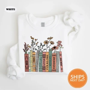 Albums As Books Sweatshirt | Trendy Aesthetic For Book Lovers Crewneck | Folk Music Hoodie | Country Music Hoodie | RACK Music Sweater Gift