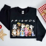 Bluey Friends Hoodie, Animated Show Sweatshirt, Bluey Family Clothing, Bluey Character Hoodie, Friends of Bluey Sweatshirt,Cartoon Character